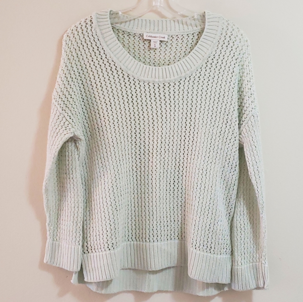 Coldwater Creek Lacy Sweater,  Lt. Green, Sz 16 XL